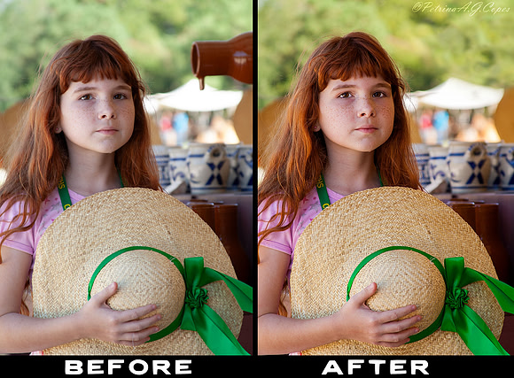 before and after editing. object removal.