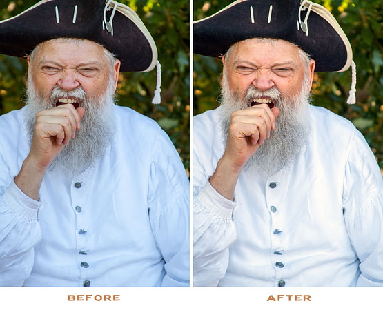 before and after editing.
